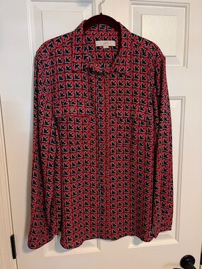 LOFT Button Front Utility Shirt XL